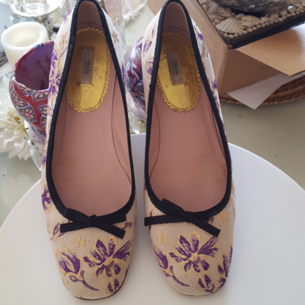 Prada Floral Flats